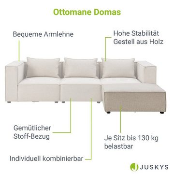 Juskys Sofa Domas, Ottomane zum Füße hochlegen, modulares Sofa für Wohnzimmer