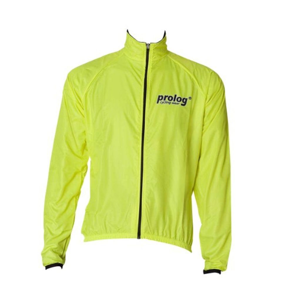 prolog cycling wear Funktionsjacke Fahrradjacke Windbreaker "Safety"  neongelb, wasserabweisend, atmungsaktiv, Rückentaschen Damen Herren Kinder