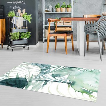 Läufer Teppich Vinyl Flur Küche Muster funktional lang modern, Bilderdepot24, Läufer - grün glatt