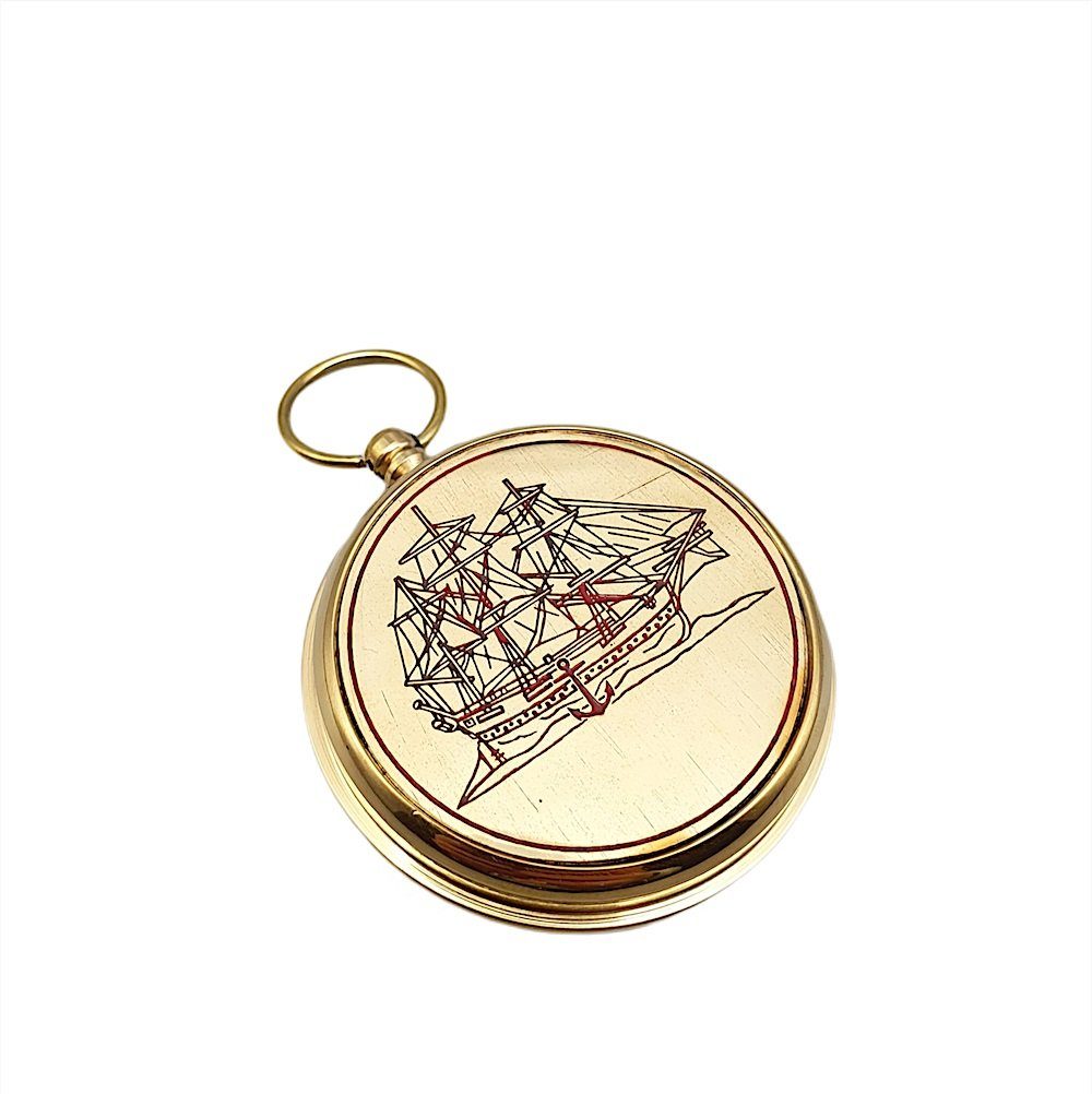 mit Dekoobjekt Kupfer Kompass Messing aus Anker Linoows und Symbol Taschenkompass, Taschenuhren Kompass, Magnet