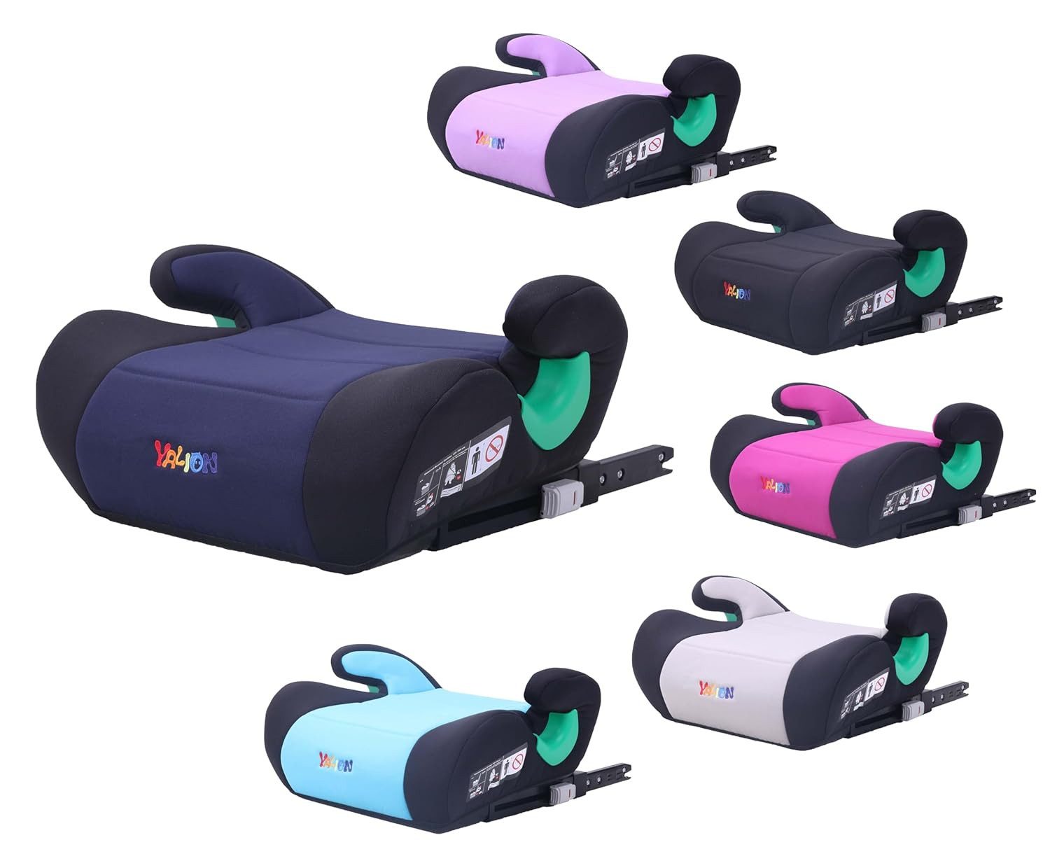 Yalion Kindersitzerhöhung YALION Kindersitzerhöhung mit ISOFIX ECE R129 (i-Size) für Kinder, ab: ca.6Jahren, bis: 10Jahren, (3-Punkt-Gurt), i-Size Sitzerhöhungen Auto Kinder, Dunkelblau