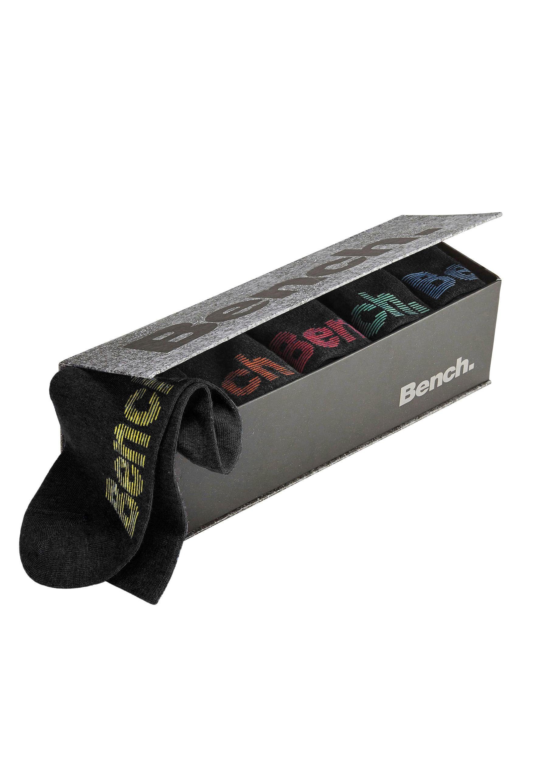 Bench. Socken Damen Herren Basic Socken für Freizeit und Alltag (Box, 6-Paar, in der Geschenkbox) in der praktischen Box mit verschiedenfarbigen Logos