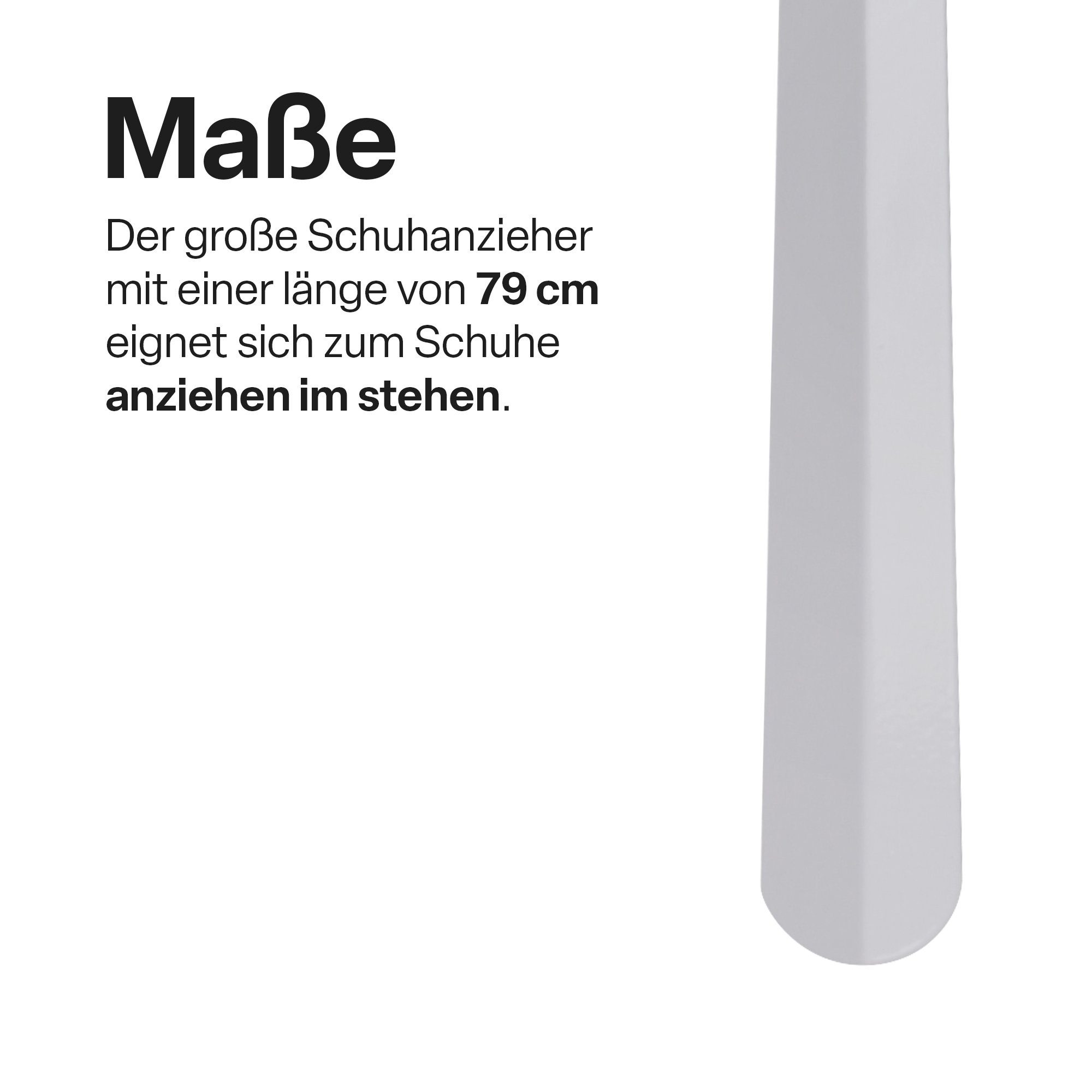 Schuhlöffel - 79cm), Weiß Set, (3er Bestlivings 16,5cm, - Metall Schuhanziehhilfe 58cm, Schuhlöffel Schuhanzieher Hochwertige