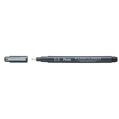 PENTEL Formularblock Pentel Pointliner Fineliner schwarz 0,5 mm