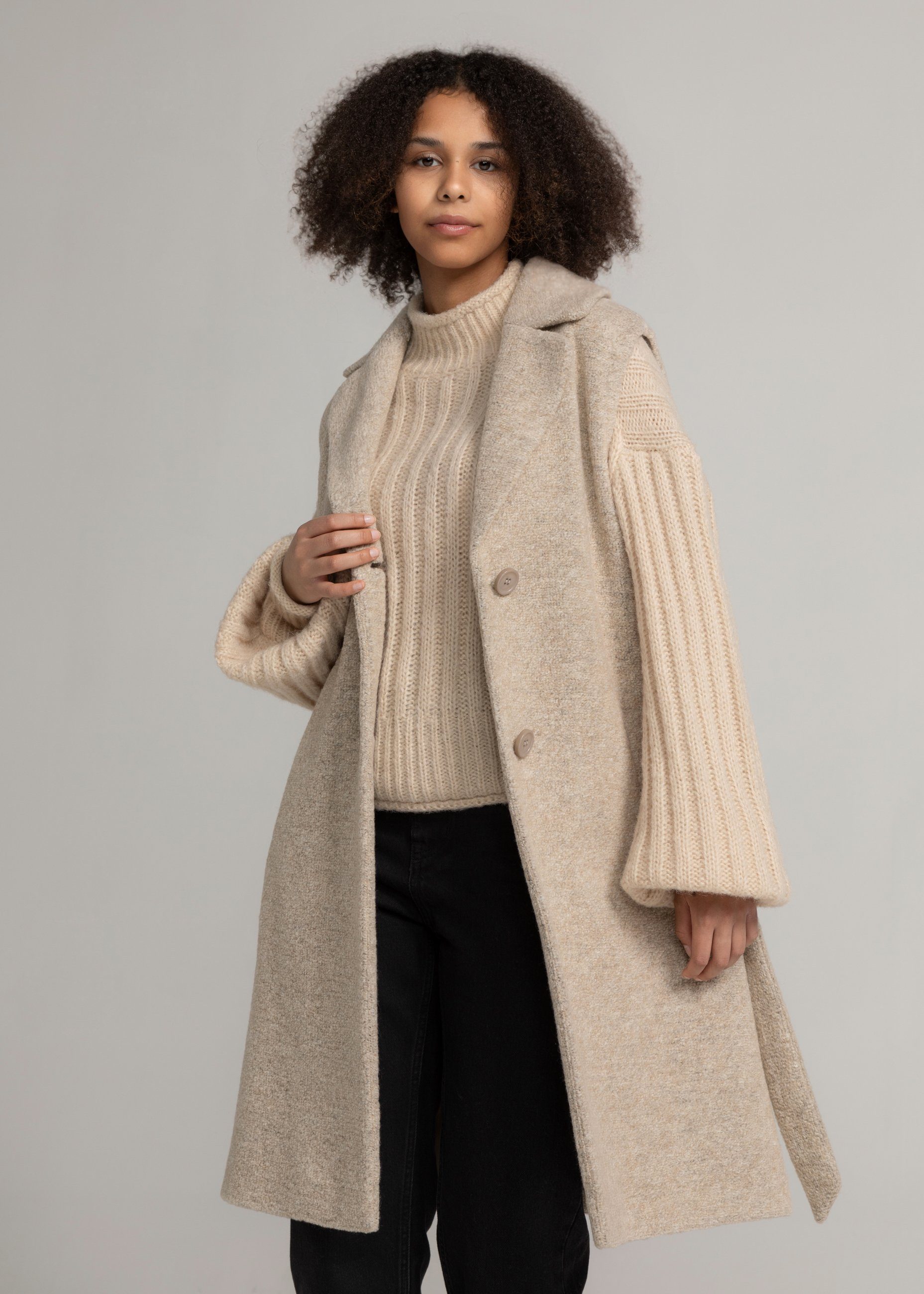 Manisa Steppjacke Wollweste Reverskragen