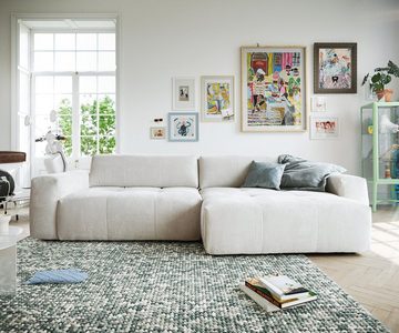 DELIFE Ecksofa Lazaro, Cord Beige 300x160cm Ottomane rechts mit Rückentiefenverstellung