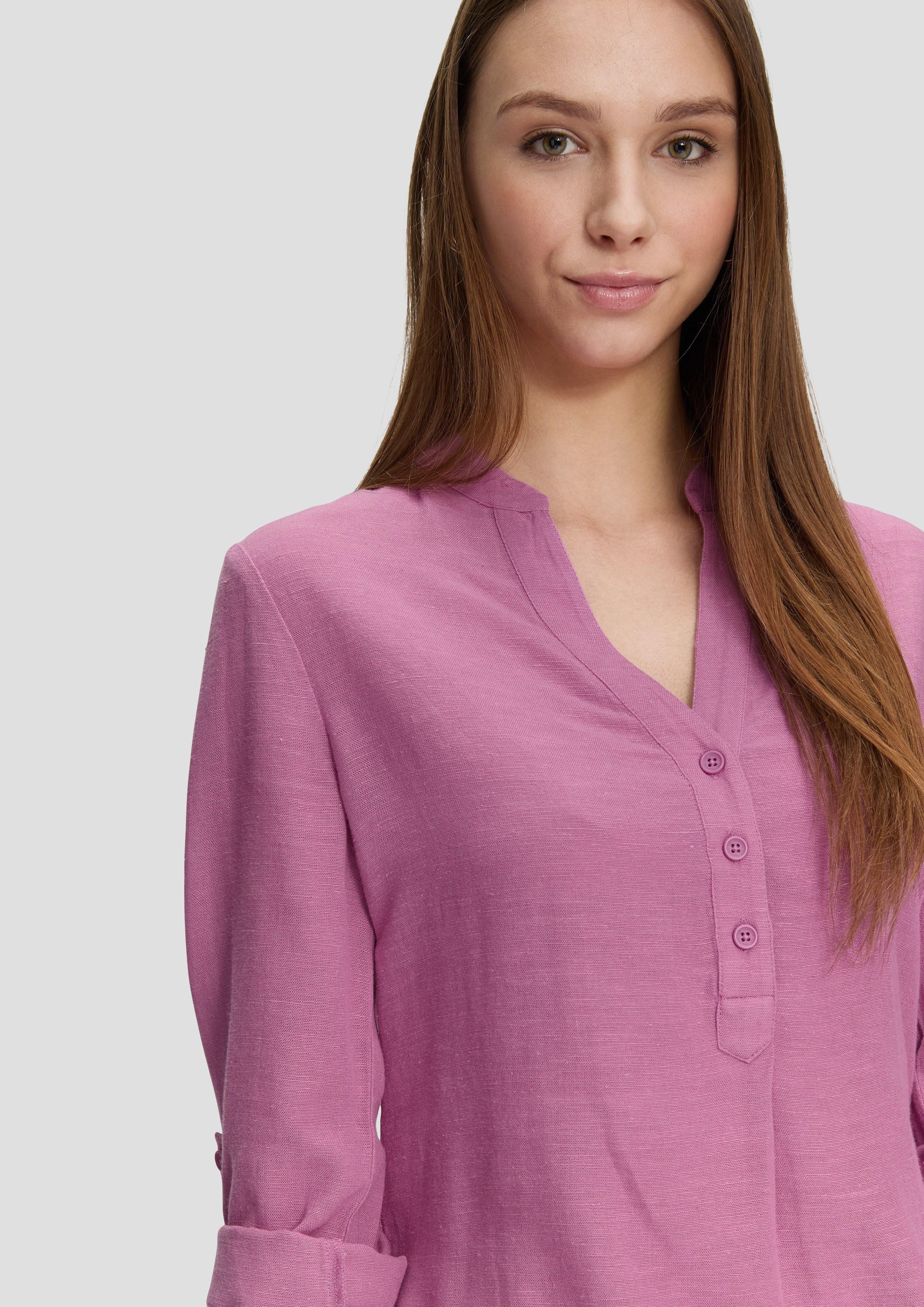 QS Langarmbluse Bluse aus Leinenmix günstig online kaufen