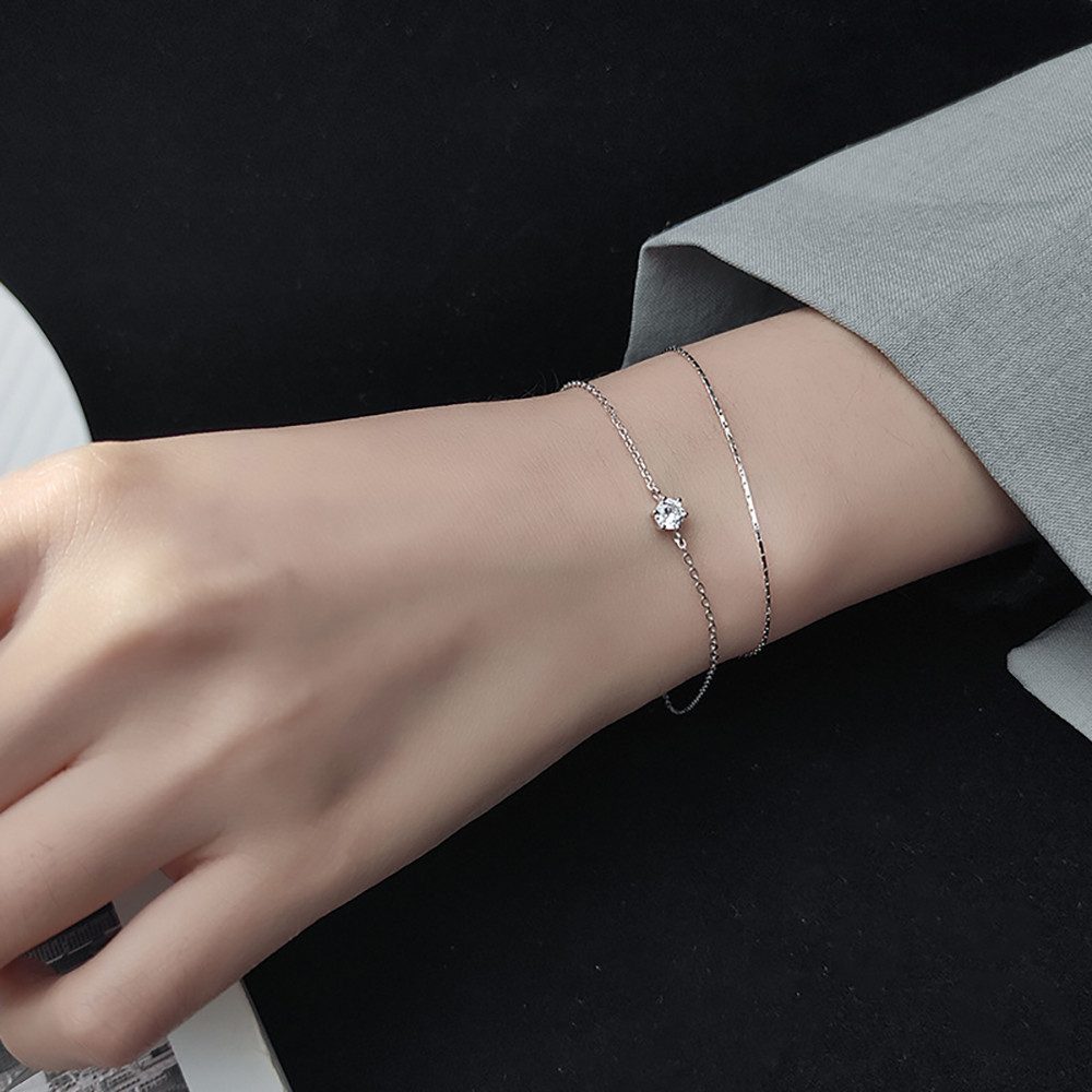 Color Design Armband S925 Silber Armband mit Zirkonia Stein filigranes Dopp günstig online kaufen