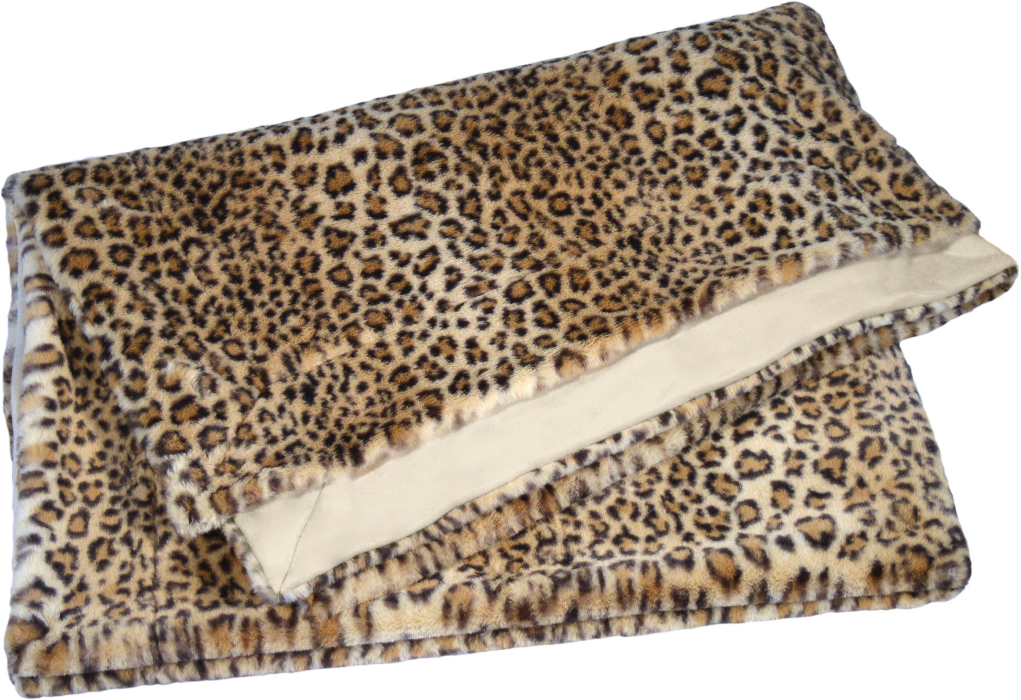 Wohndecke Leopard, MESANA, aus hochwertigem Fellimitat | Kunstfelldecken