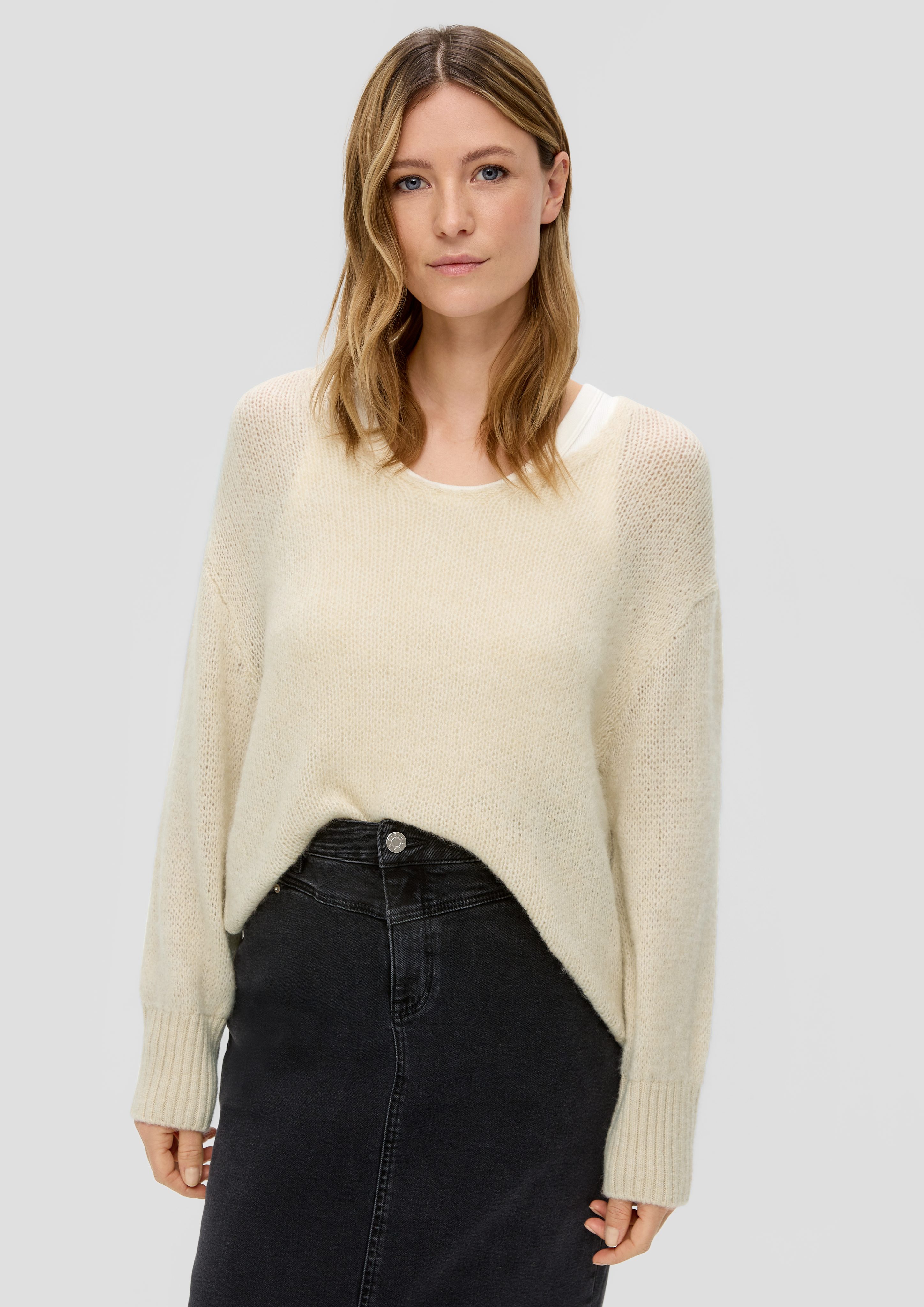 Strickpullover Leicht transparenter Strickpullover im Relaxed Fit