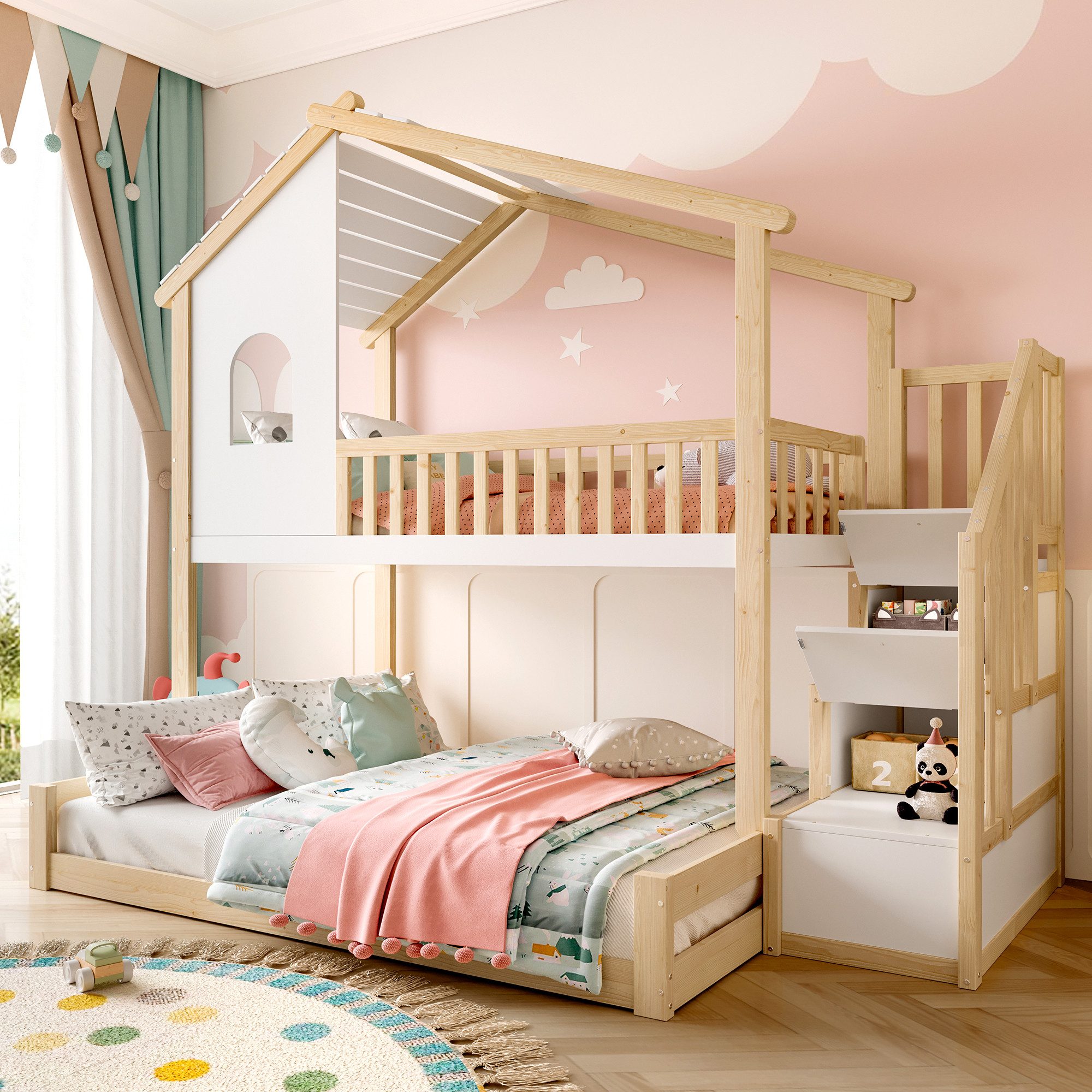 Merax Etagenbett 90x200cm &140x200cm Stockbett mit günstig online kaufen