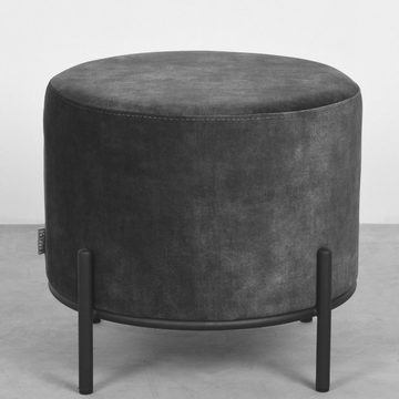 RINGO-Living Stuhl Hocker Healani in Anthrazit aus Velours 410x460mm, Möbel