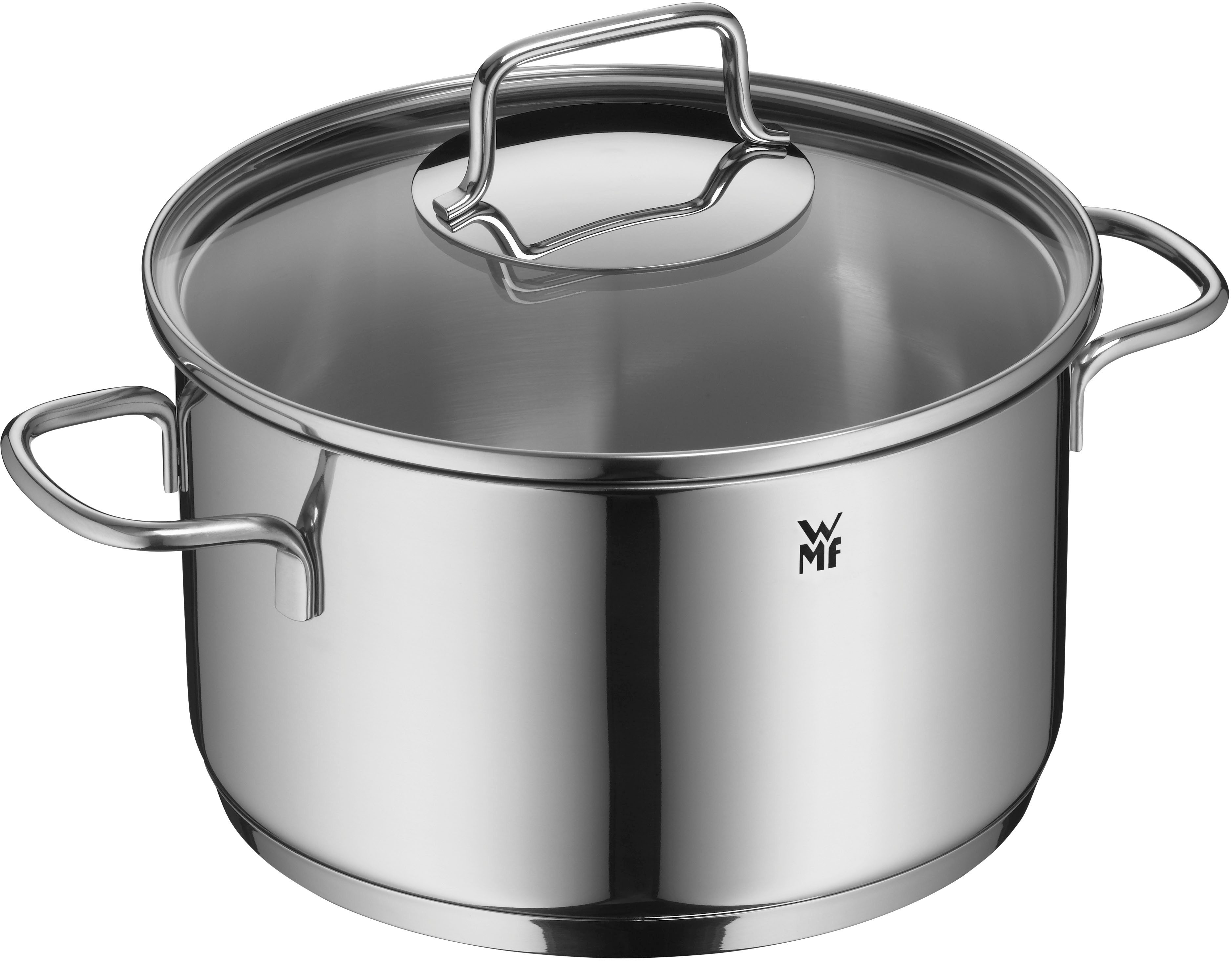 WMF Topf-Set Astoria, Kochtopf Set Induktion mit Glasdeckel, breiter Schüttrand, Cromargan® Edelstahl Rostfrei 18/10 (Set, 6-tlg), hochglanzpoliert, für alle Herdarten geeignet, hochwertige Qualität