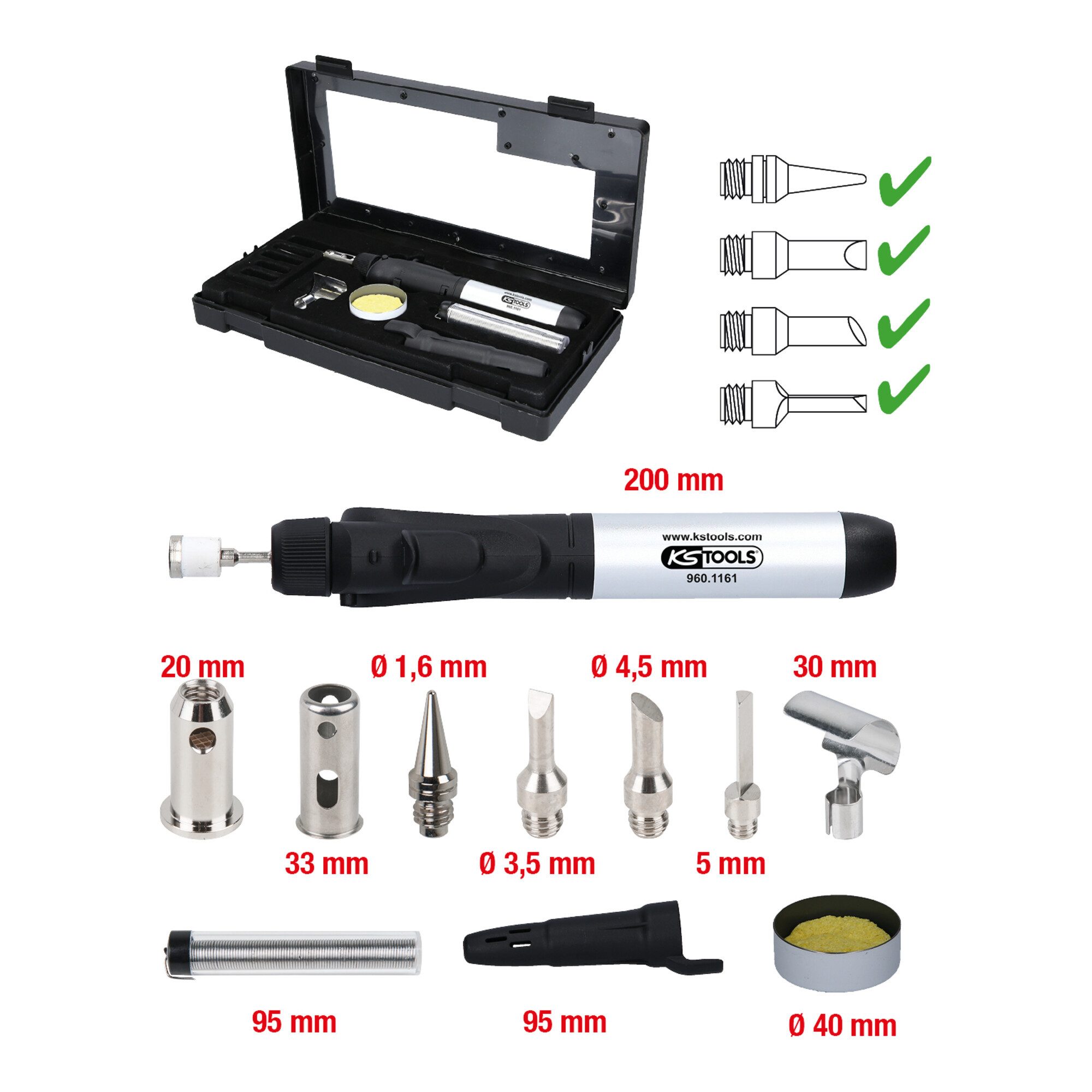 KS Tools Lötkolben KS Tools Mikro-Löt-Satz, 11-tlg.