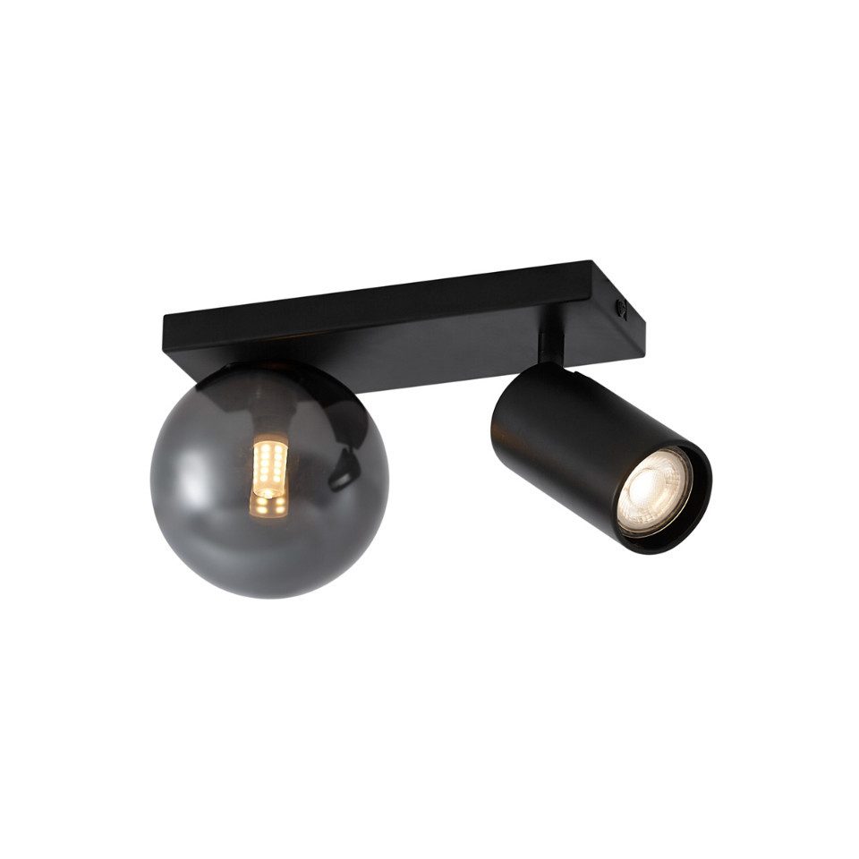 Qazqa Deckenleuchte Lesly, ohne Leuchtmittel, G9, Schwarz, Modern, Metall, 1-flammig