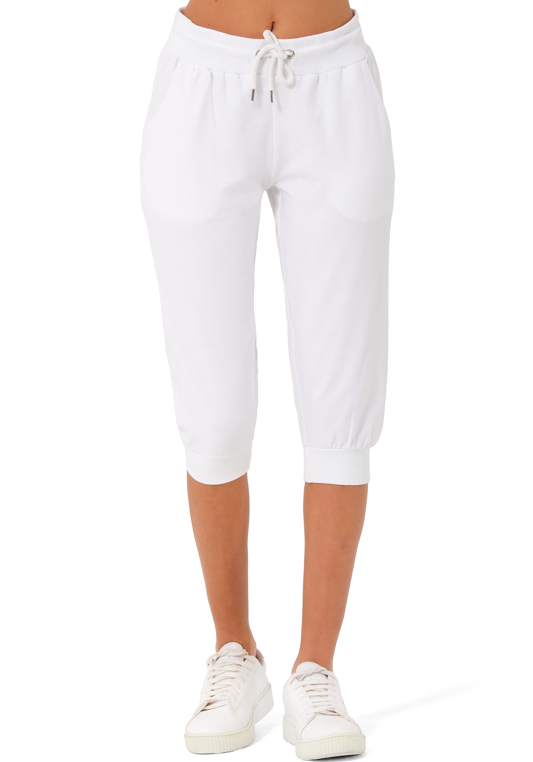 Smith & Solo 3/4-Hose Damen - Jogginghose, kurze Hose, Caprihose Elastikbund mit Kordelzug