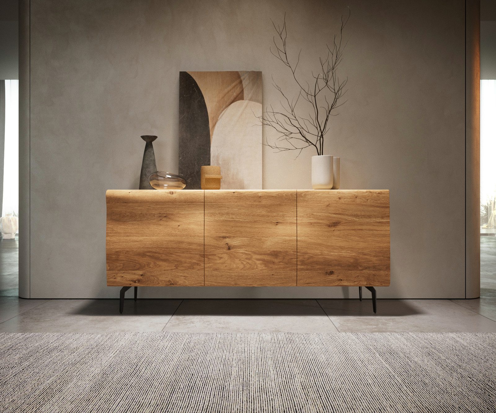 DELIFE Sideboard New, Live-Edge Eiche Natur günstig online kaufen