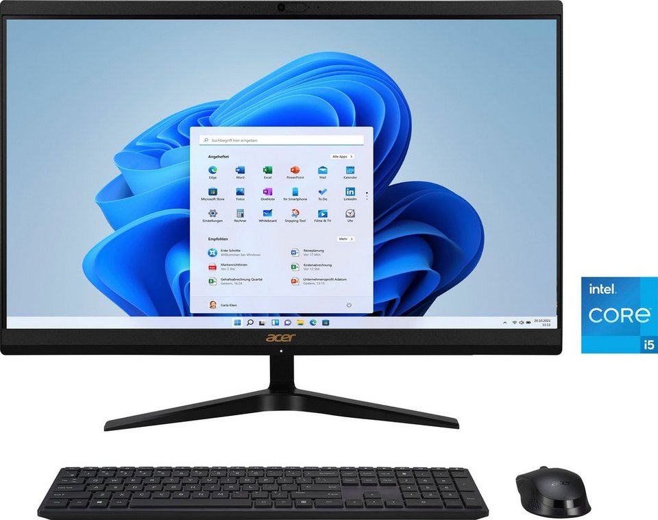 Acer Aspire C24-1700 All-in-One PC (23,8 Zoll, Intel® Core i5 1235U, Iris  Xe Grafik, 8 GB RAM, 512 GB SSD), Intel®Core™ i5-1235U 3,3 GHz (Turbo-Boost  bis 4,4 GHz)