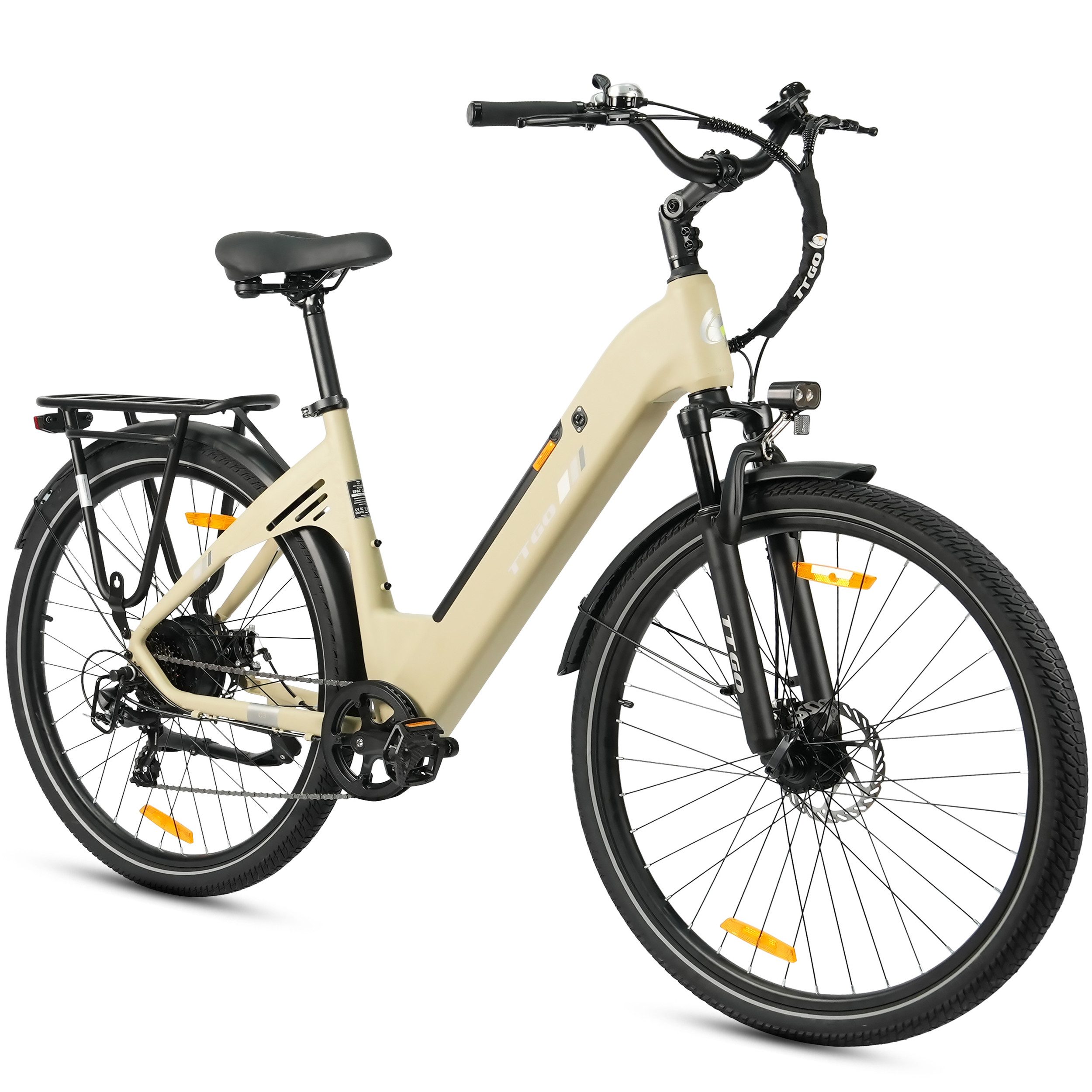 TTGO E-Bike Cityrad 28 Zoll, 150km Reichweite, C3 2.0, Elektrofahrrad, 650Wh Pedelec, 7 Gang, Kettenschaltung, Heckmotor, 650 Wh, 5 Unterstützungsstufen, Leicht nur 25kg, Tiefeinsteiger-Rahmen