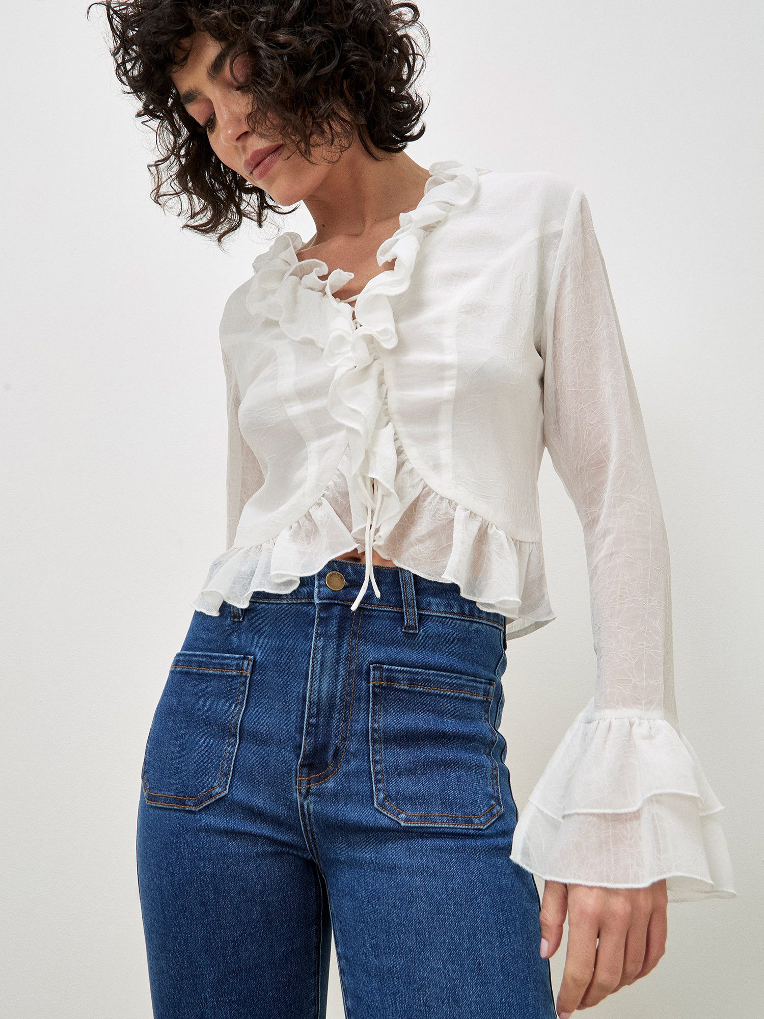 Apricot Weite Jeans Luci Flare Jeans mit Patch-Taschen vorne günstig online kaufen