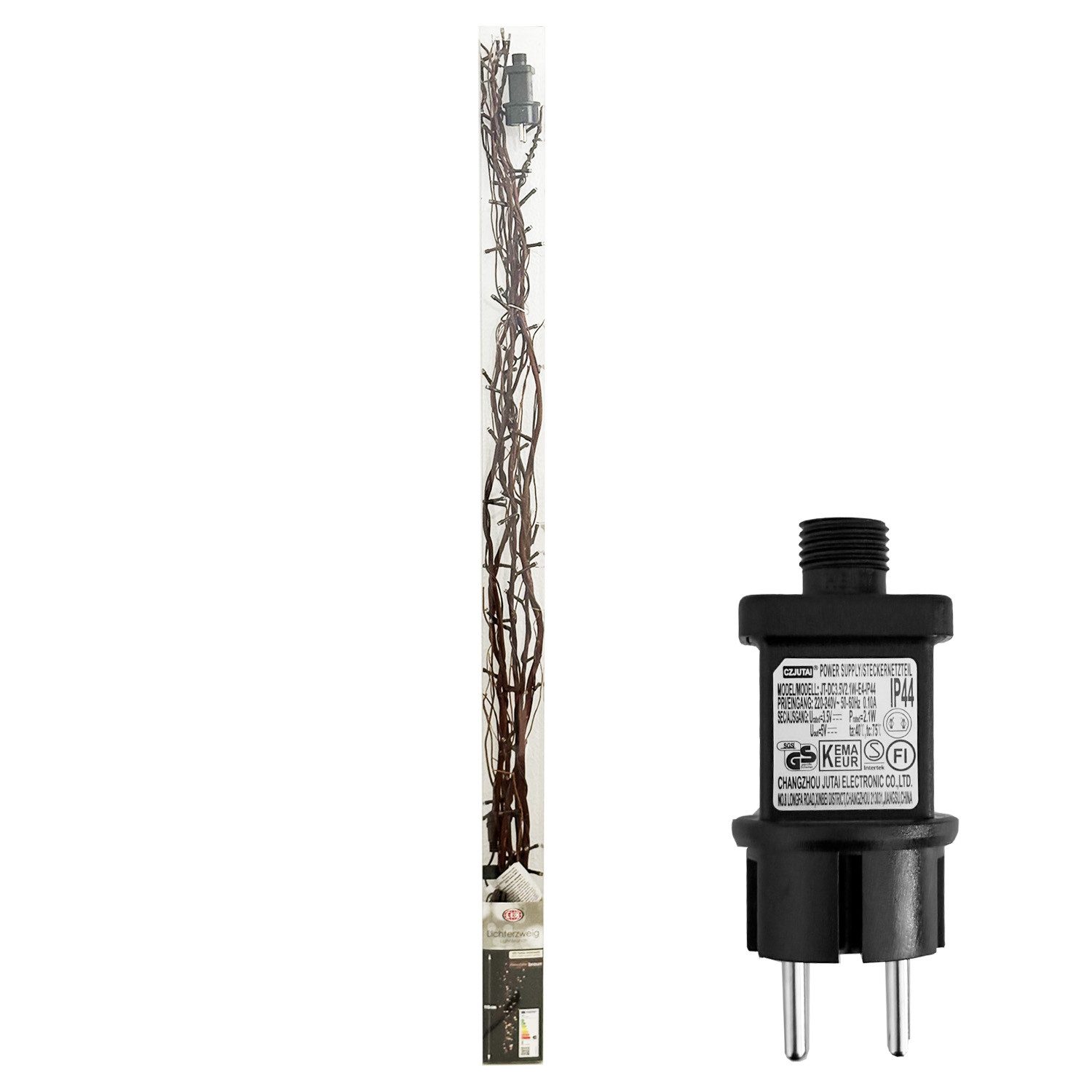 Mojawo Lichtervorhang Lichterzweige / Dekozweig braun mit 80 LEDs – Bild 4 von 5