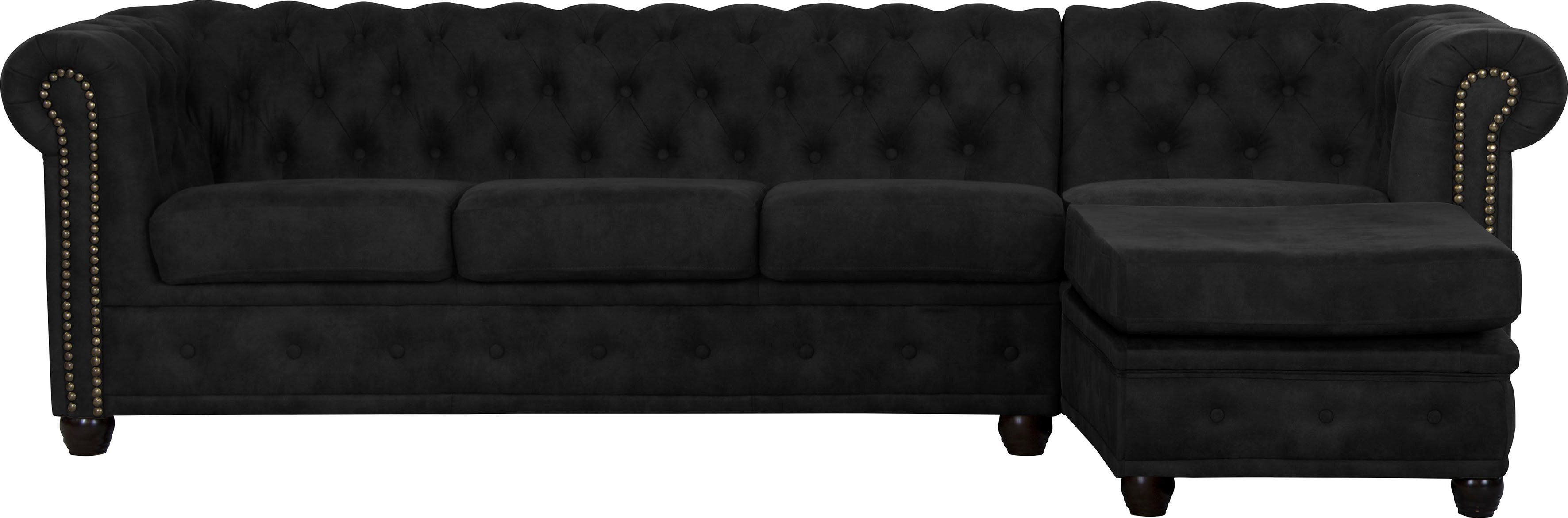 Home affaire Chesterfield-Sofa Rysum L-Form, Chesterfield-Optik mit Ottomanen-Abschluß