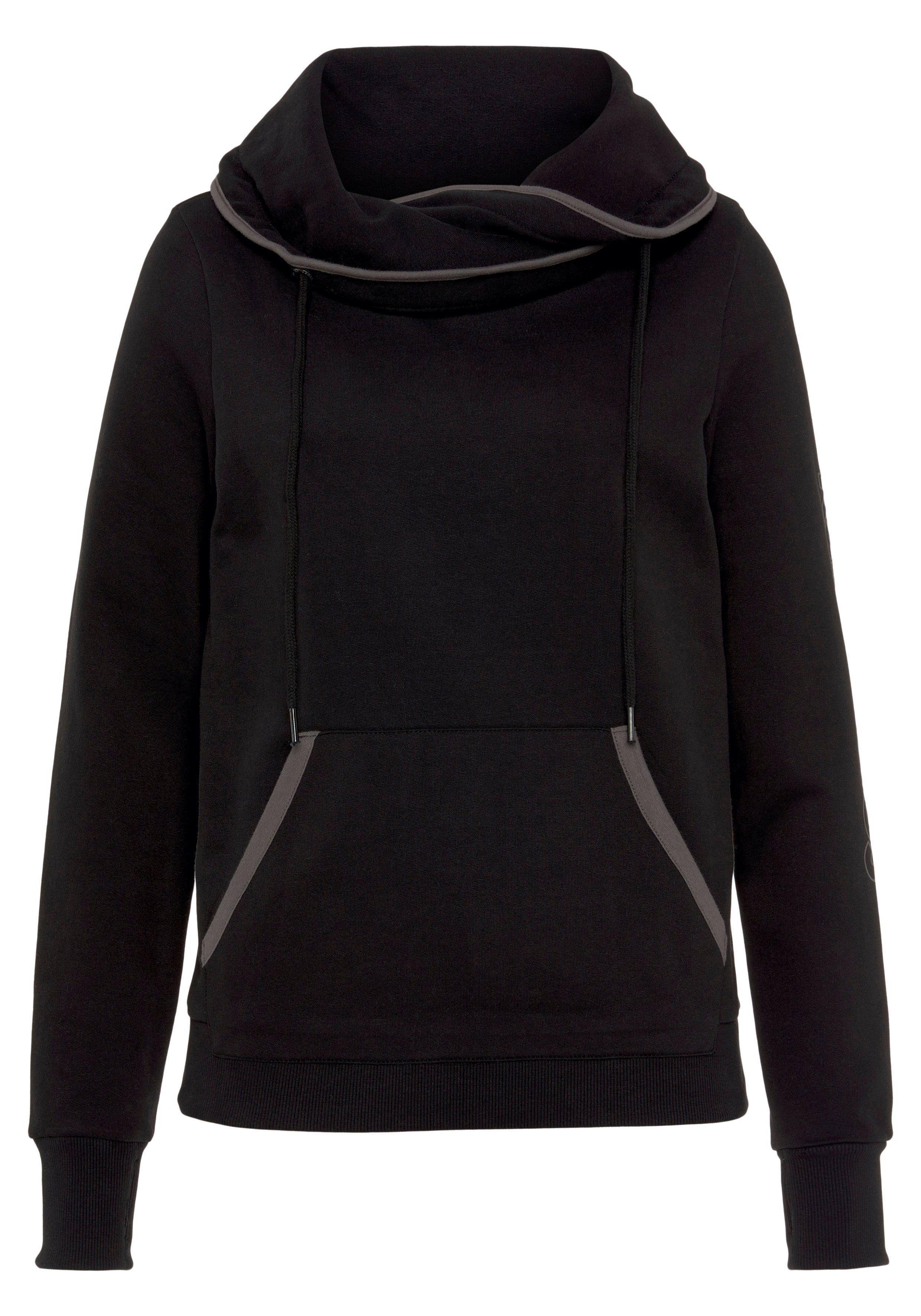 KangaROOS Sweatshirt -NEUE Stehkragen KOLLEKTION schwarz-grau mit