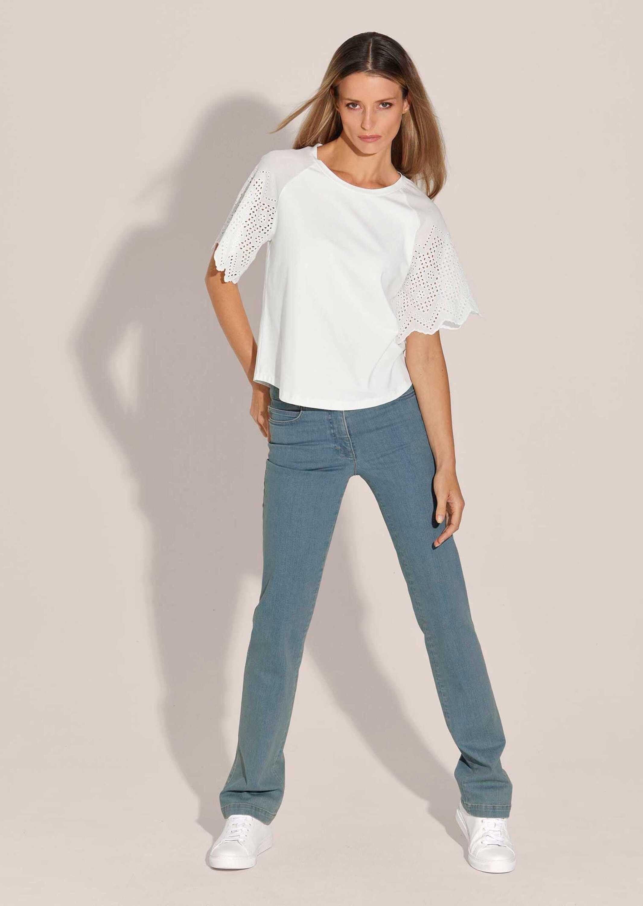 MADELEINE Shirtbluse Kurzes Blusen-Shirt im Material-Mix günstig online kaufen