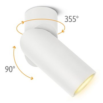 SSC-LUXon Aufbauleuchte LED Spot Aufputz schwenkbar TOBI-L mit LED GU10 warmweiss 6W 230V, Warmweiß