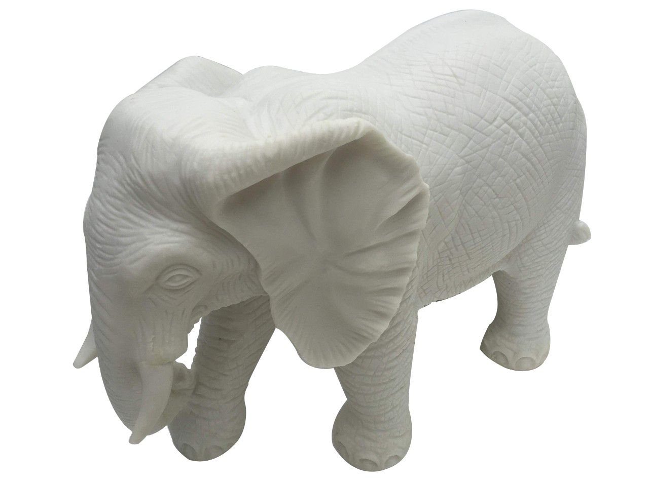 Trend Line Gartenfigur Trendline Statue Elefant 42 cm, weiß