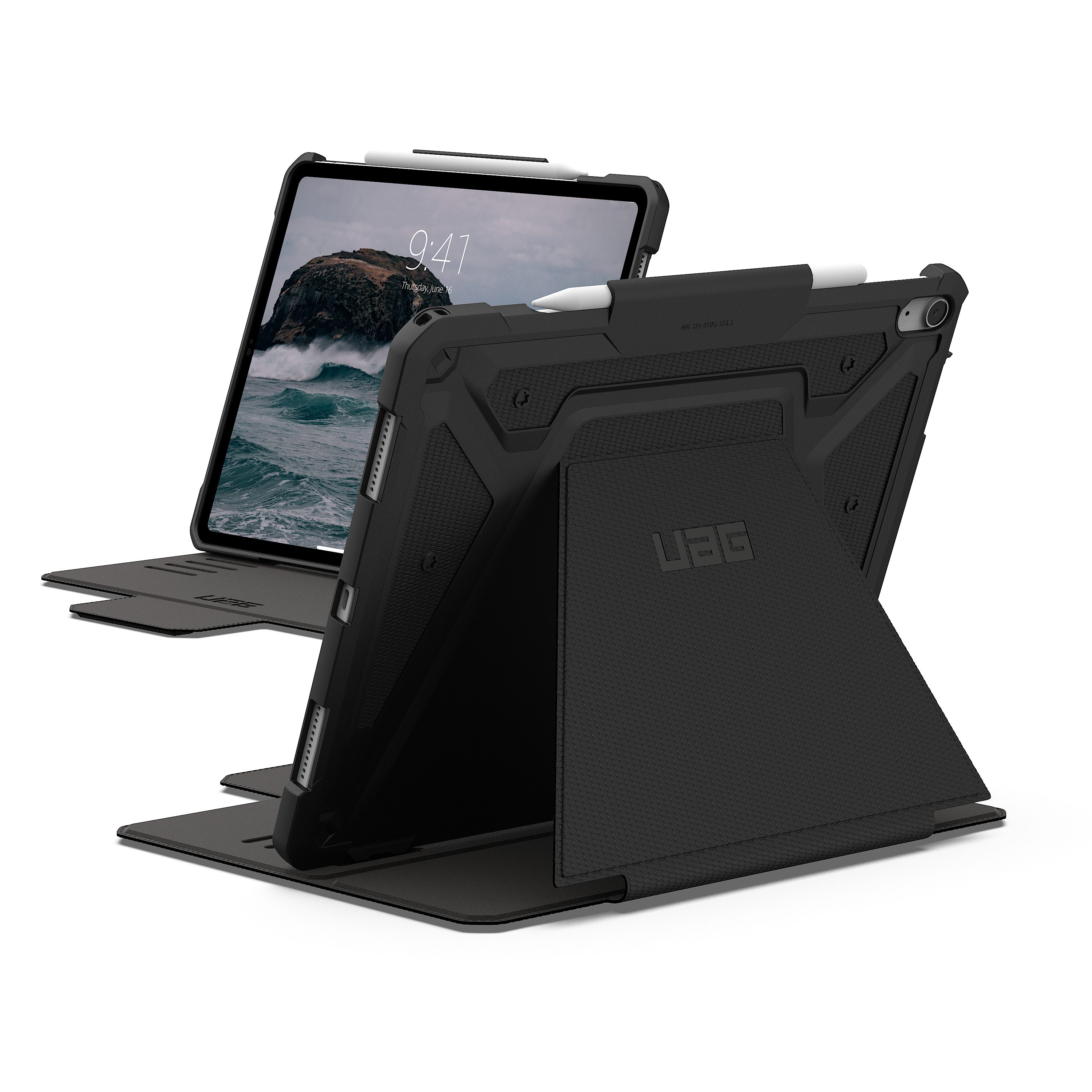 Urban Armor Gear Tablet-Hülle Tactical ARMR -iPad Air 13 Hülle (M4 2026, M3 2025, M2 2024), (Wake/Sleep Funktion, Apple Pencil 2 kompatibel, Standfunktion)