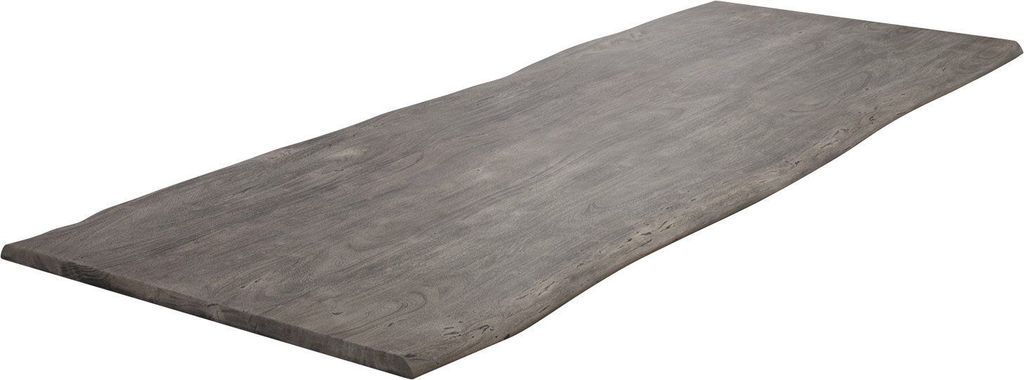 DELIFE Esstischplatte Edge, Akazie Platin 260x100cm Live-Edge