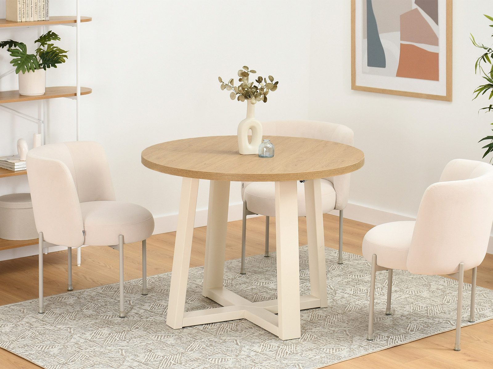 Compleo Esstisch Rund, Loft Design, 100-180 günstig online kaufen