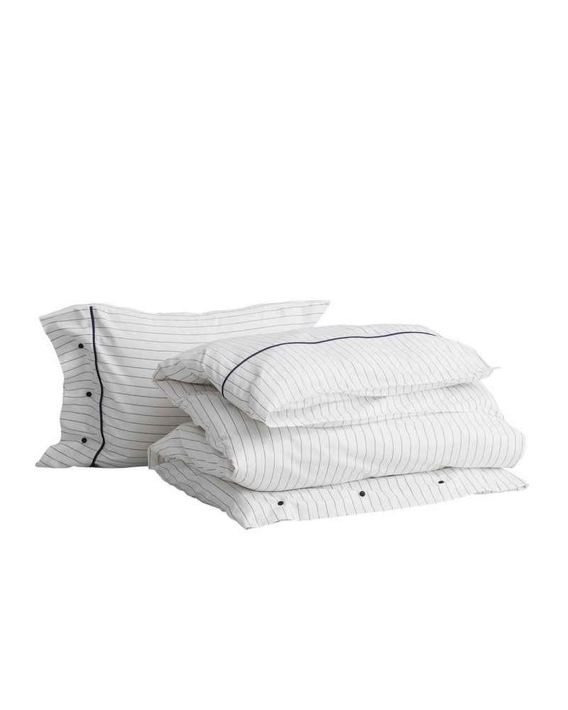 Bettwäsche GANT Satin Bettwäsche (Bettdecken- und Kissenbezug separat erhältlich) PINSTRIPE, in verschiedenen Größen, white, Gant, Satin, 1 teilig, quadratisch