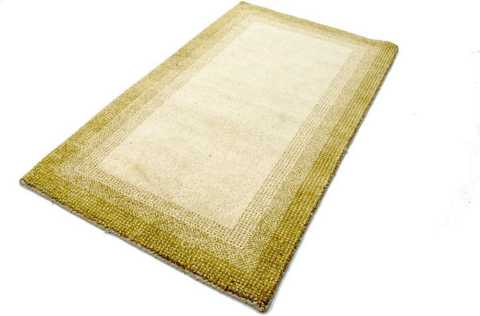 Wollteppich Gabbeh Teppich handgeknüpft beige, morgenland, rechteckig, Höhe:  18 mm, handgeknüpft