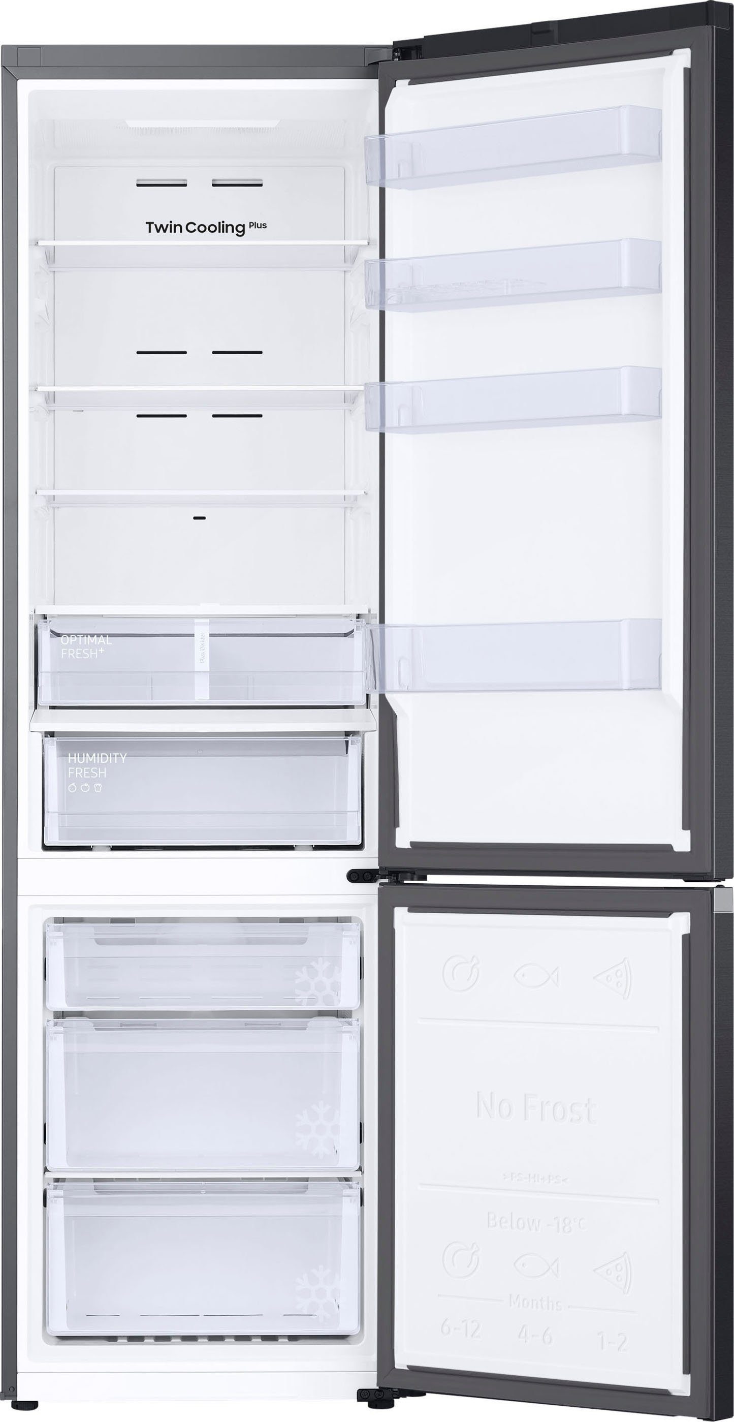 Samsung Kühl-/Gefrierkombination 7300A Serie RB38C607AB1, 203 cm hoch, 59,5 cm breit, No Frost+, SpaceMax, Wifi & AI Energy Mode