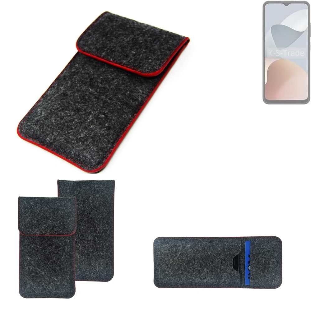 K-S-Trade Handyhülle für ZTE Blade A54, Handy Schutz Hülle Schutzhülle Handyhülle Filztasche Pouch