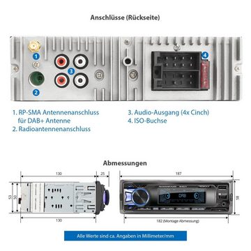 XOMAX XM-RD275 Autoradio mit DAB+ plus, Bluetooth, 2x USB, SD, Aux, 1 DIN Autoradio