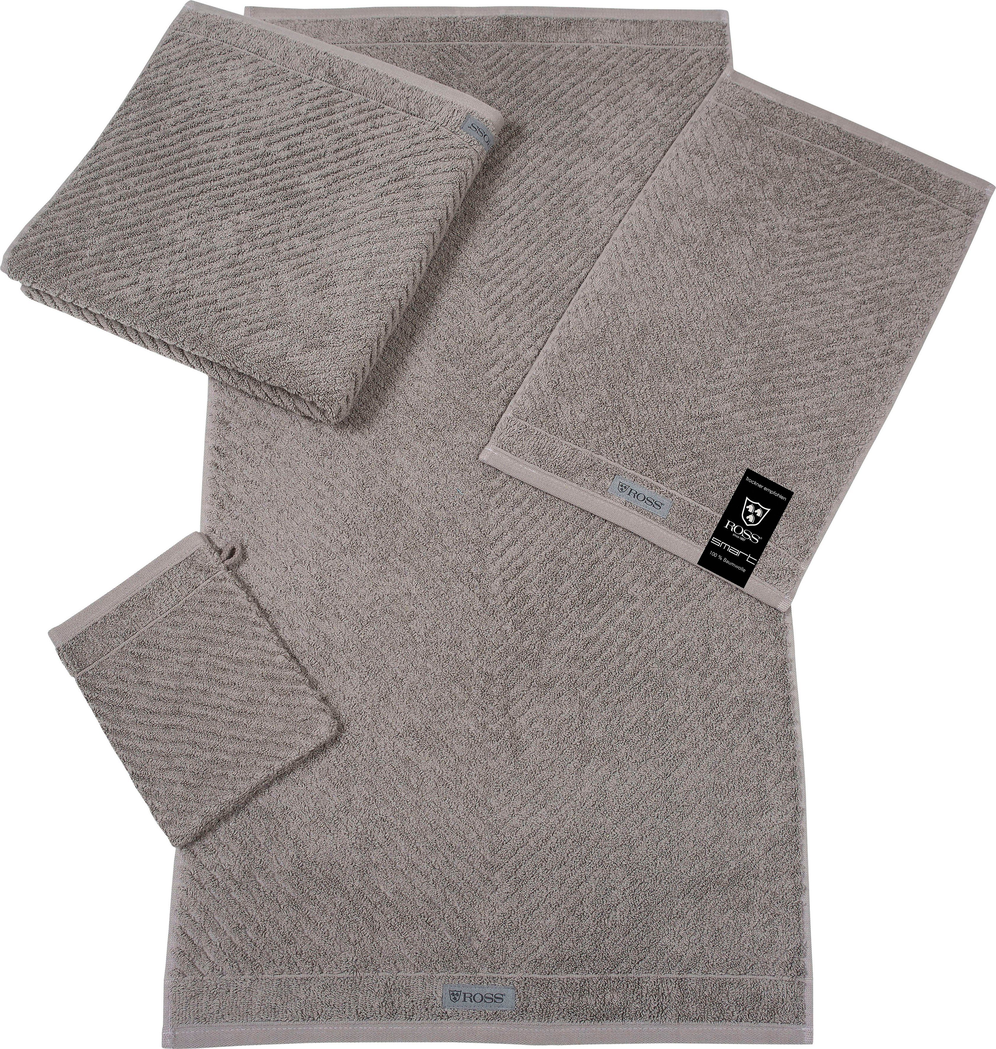 ROSS Gästehandtuch Smart, Frottier (6-St), Uni-Rippe günstig online kaufen