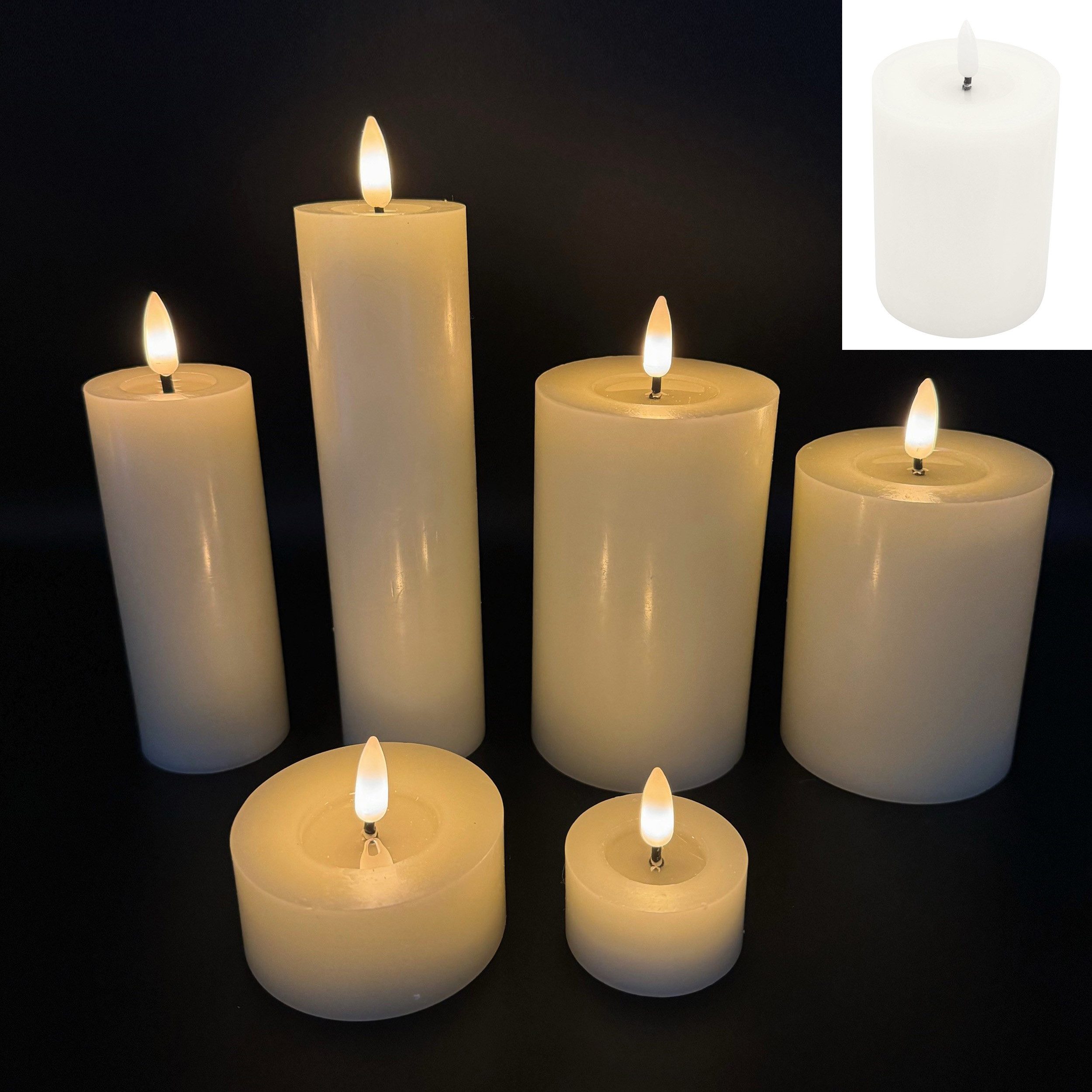 Online-Fuchs LED-Kerze 6er Set LED-Kerzen aus Echtwachs mit realistischer F günstig online kaufen