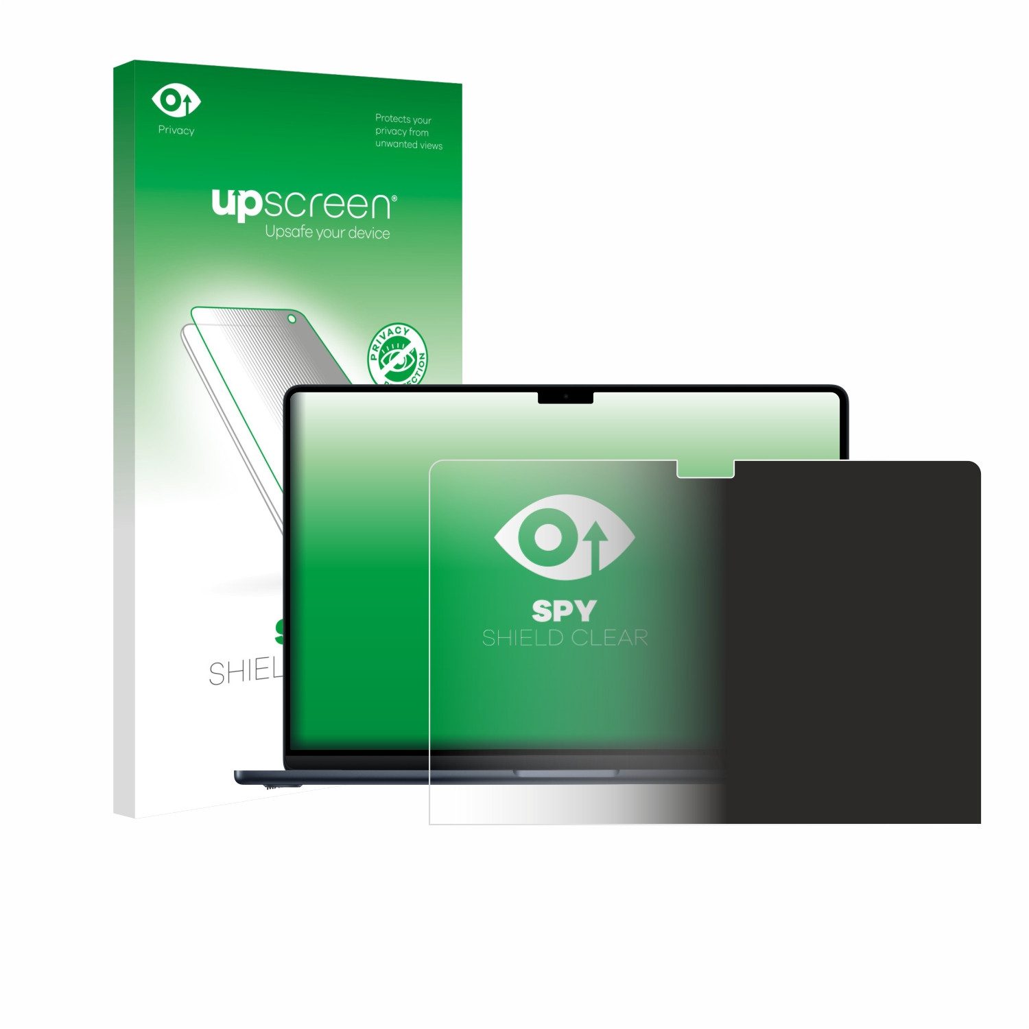 upscreen Displayschutzfolie Sichtschutzfolie für Apple MacBook Air 15" M5 2026, Anti-Spy Privacy Sichtschutz Blickschutzfolie Blaulicht-Schutz