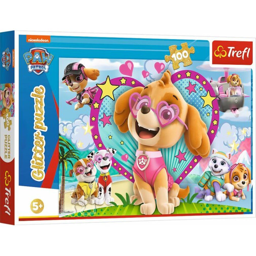 Trefl Puzzle Paw Patrol Glitzer Puzzle 100T, Puzzleteile