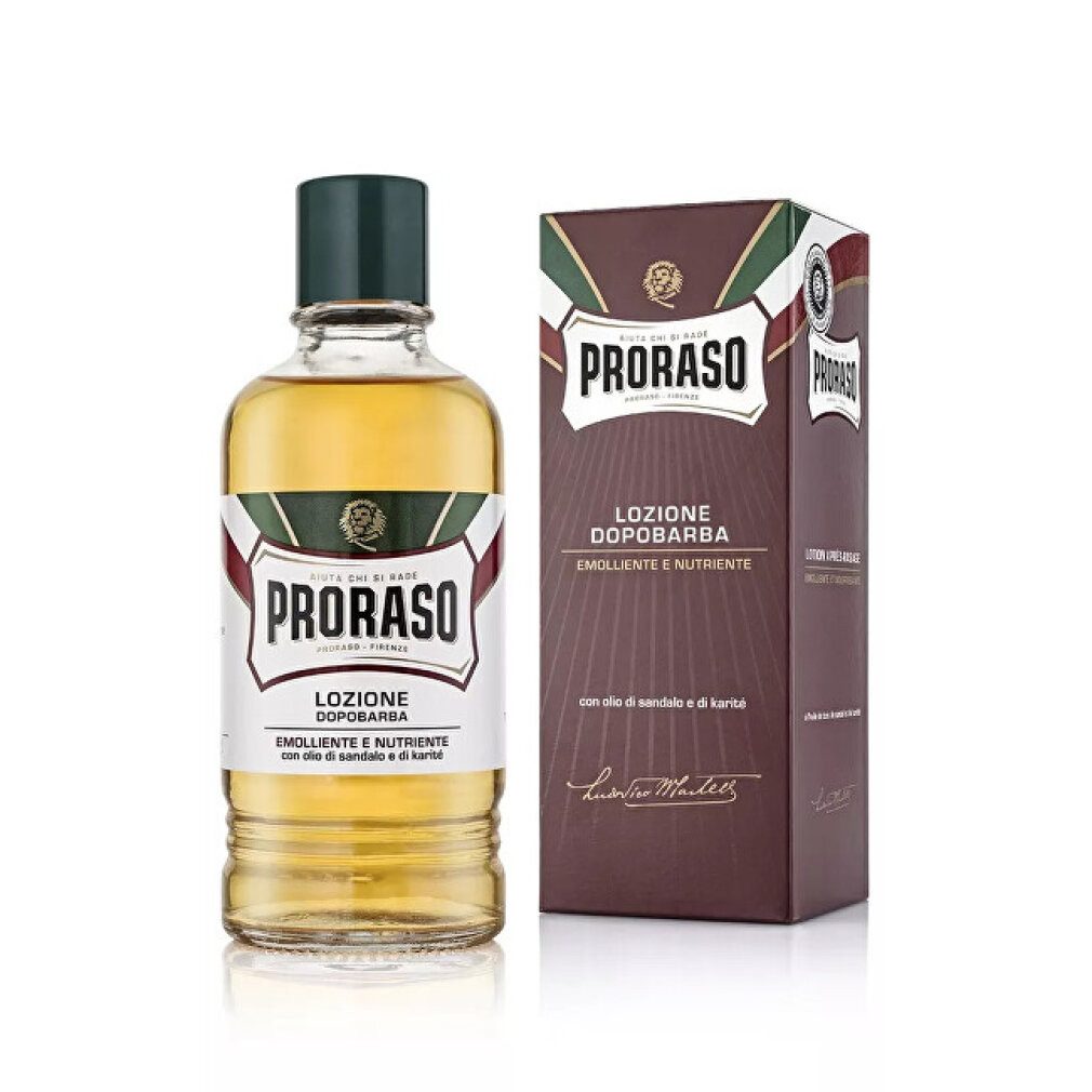PRORASO After Shave Lotion Profesional After Shave Loción Con Alcohol Sándalo-Karite 400ml