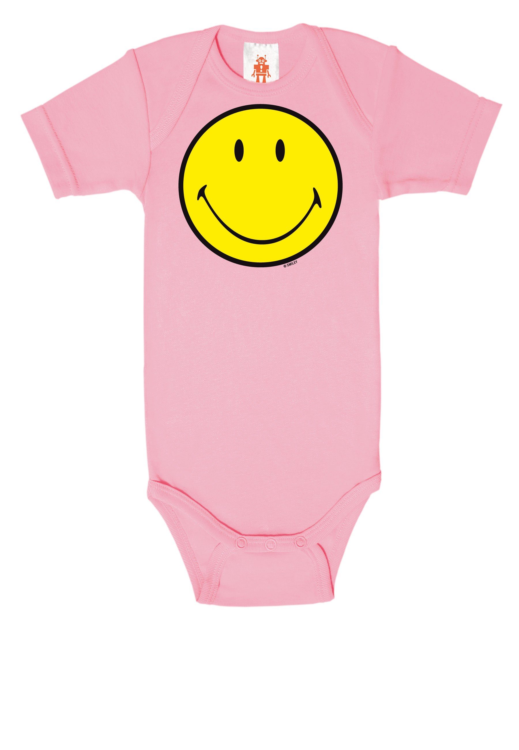 LOGOSHIRT Body Smiley funktionalen Original mit Face rot Druckknöpfen