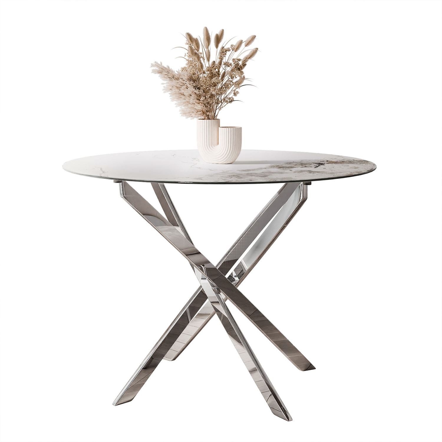 Lookway Esstisch BEIRA II, Runder Tisch 90 cm, Platte aus Keramik, ohne Stü günstig online kaufen