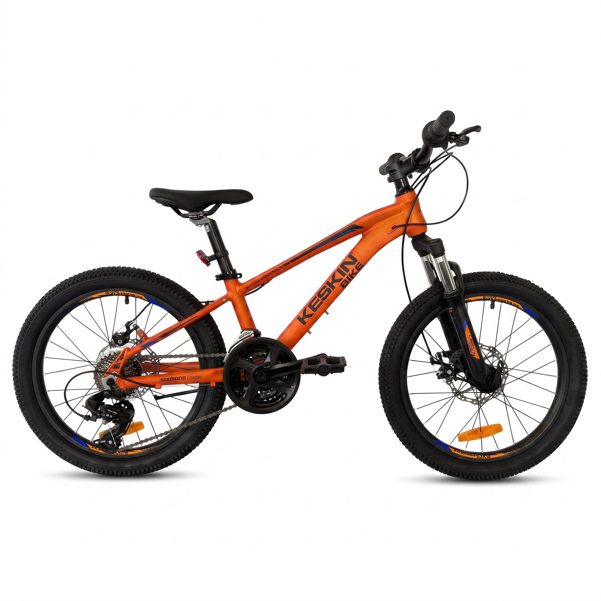 Keskin eBike Kinderfahrrad Keskin MTB1 – 20 Zoll Mountainbike – leichter Aluminium-Rahmen, 21 Gang Shimano RD-TY300D/RV100 Schaltwerk, Kettenschaltung, (Aluminiumrahmen, mechanischen Scheibenbremsen), mit 20"x 2,35" Luftreifen ideal für Gelände und Alltag