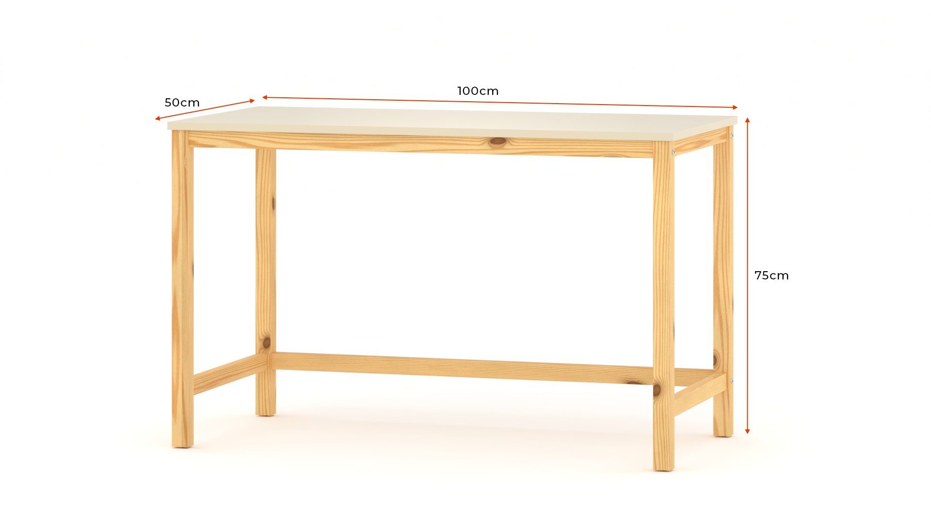 Tischplatte) Tischplatte bunter Rot Natural Natural Schreibtisch bunter Johny (Schreibtisch Siblo Schreibtisch mit Johny mit
