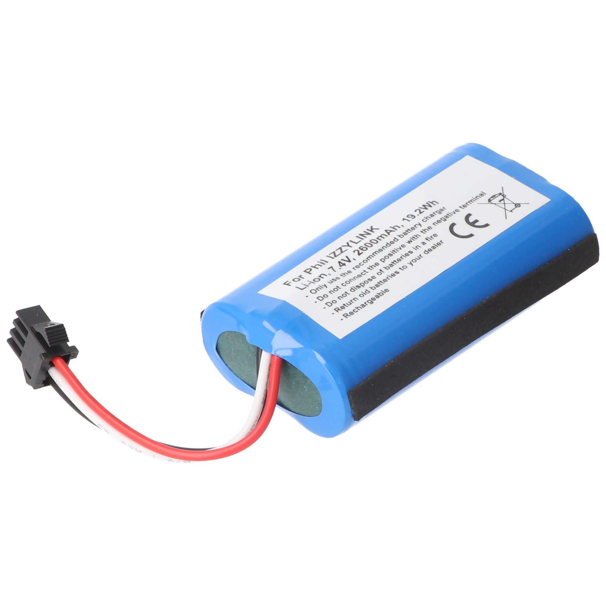 Akku passend für Philips IZZYLINK, Li-Ion, 7,4V, 2600mAh, 19,2Wh Akku