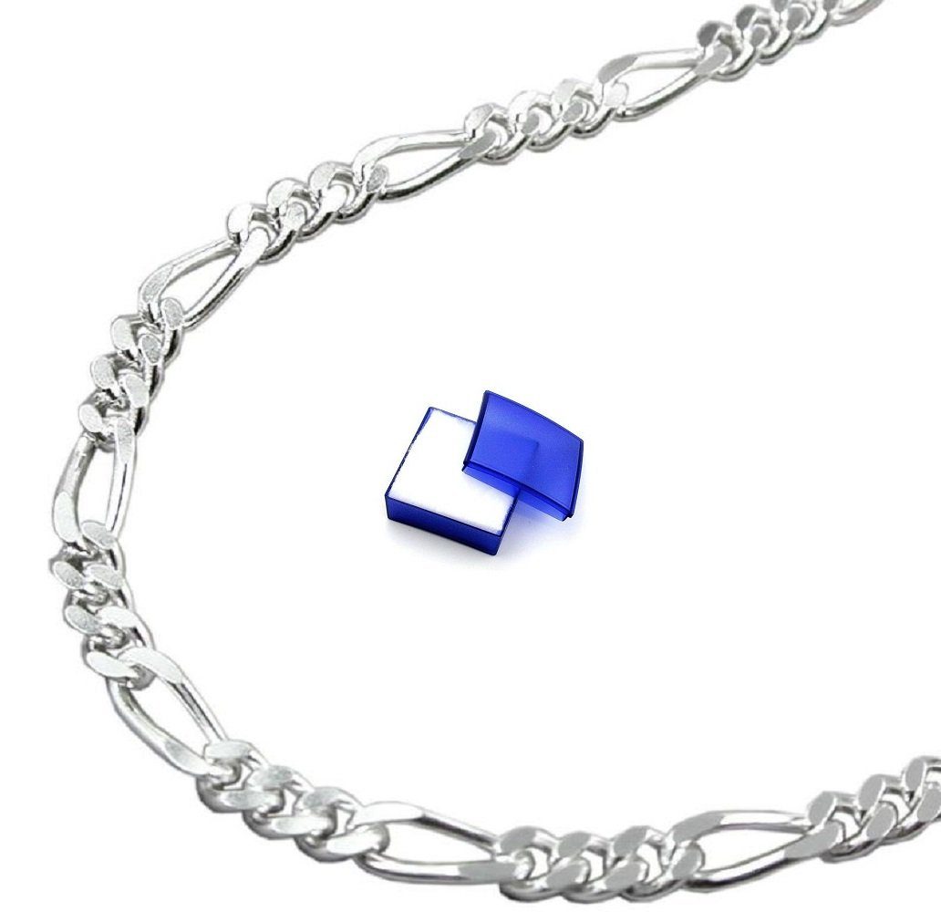 für unbespielt Herren inklusive cm x Gliederarmband 21 diamantiert Figarokette Armband Silber Silberschmuck 2 und 925 Schmuckbox, Damen