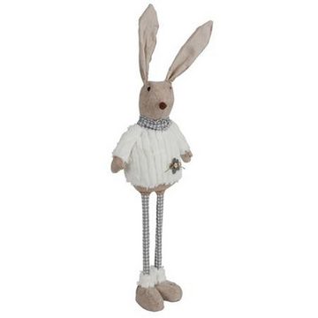 BURI Dekofigur 1 Stoff Osterhase Mädchen Deko-Hase mit Teleskopbeinen 70 cm Shabby